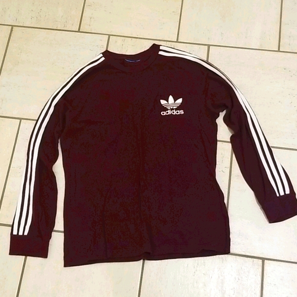 Adidas long sleeve shirt burgundy - Picture 1 of 6